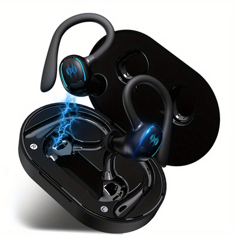 Active Pro Earbuds: Earhook Design for Running & Gym | LED Case Included