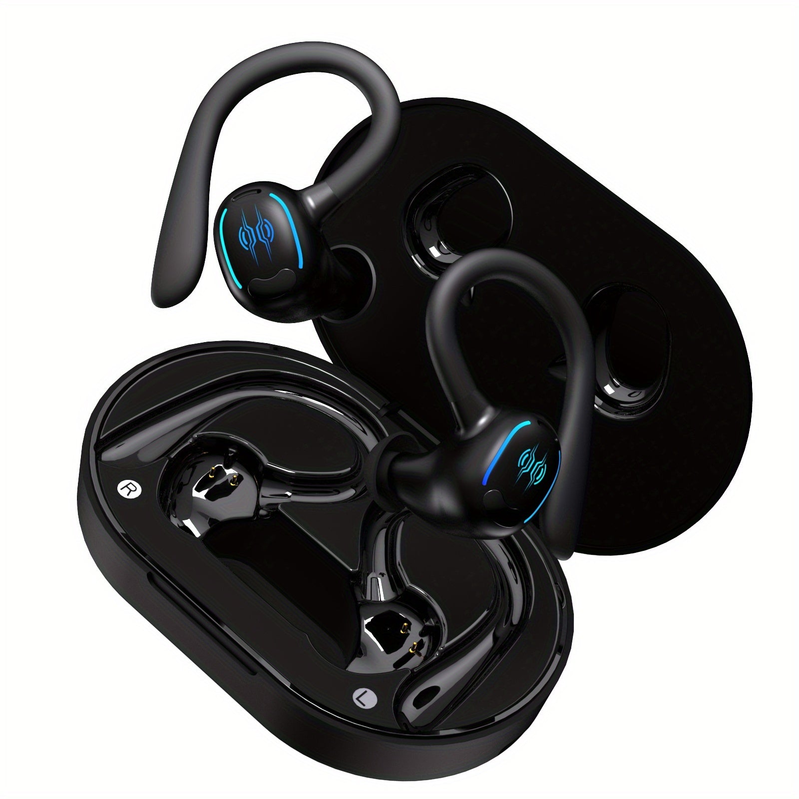 Active Pro Earbuds: Earhook Design for Running & Gym | LED Case Included