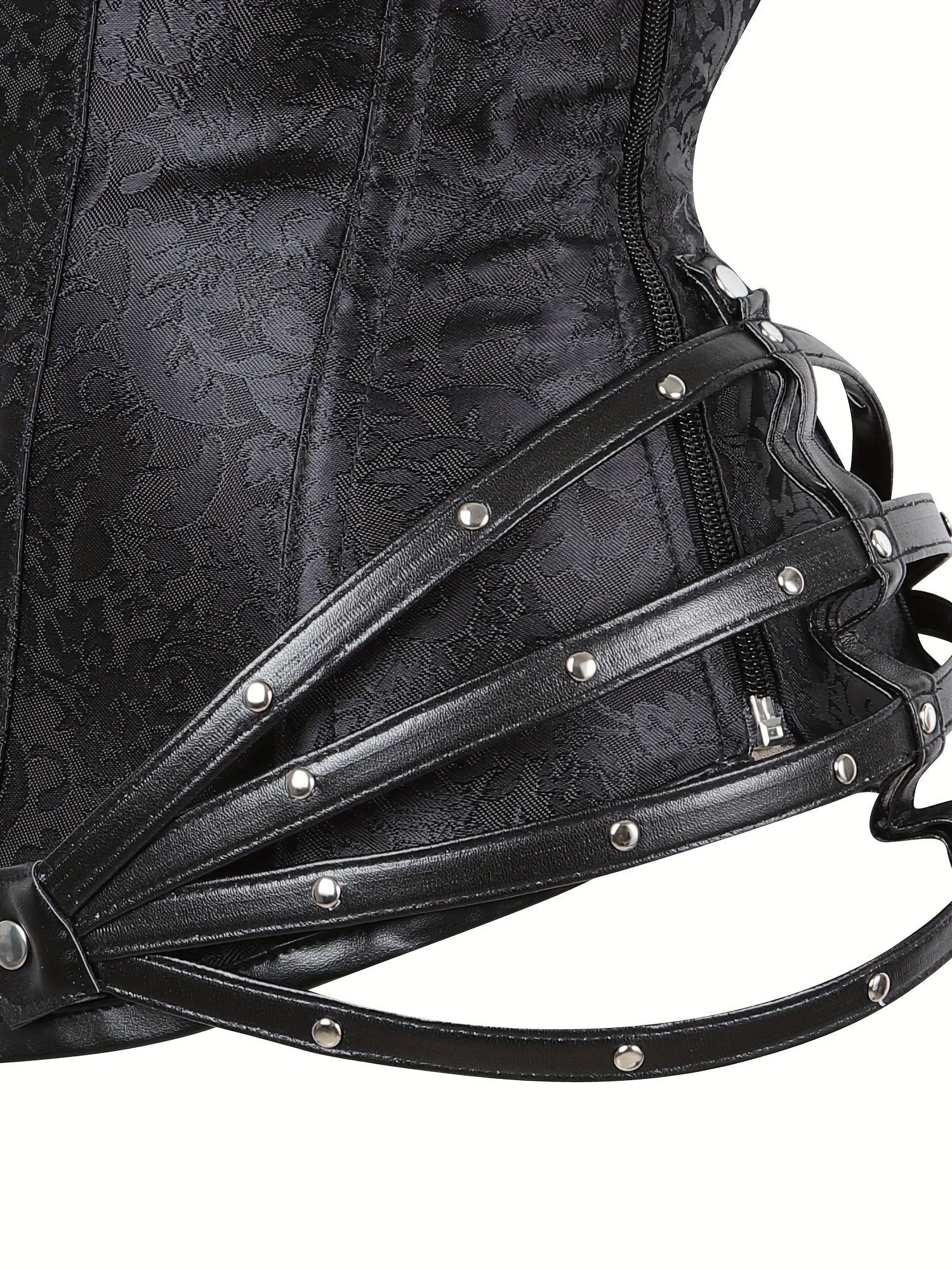 Gothic Halter Women's Vintage Floral Corset | Halter Neck Bustier with Zipper for Tummy Control