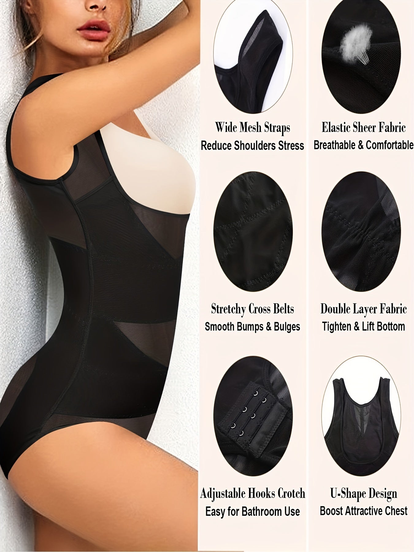 Elegant Open-Bust Bodysuit | Full-Body Shaper with Tummy Control & Butt Lifting
