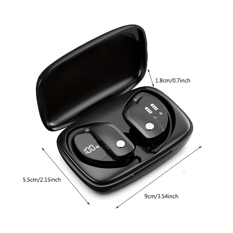 Wireless Sport Earbuds | 50H Playtime, Over-Ear Fit, Noise Cancelling, LED Display
