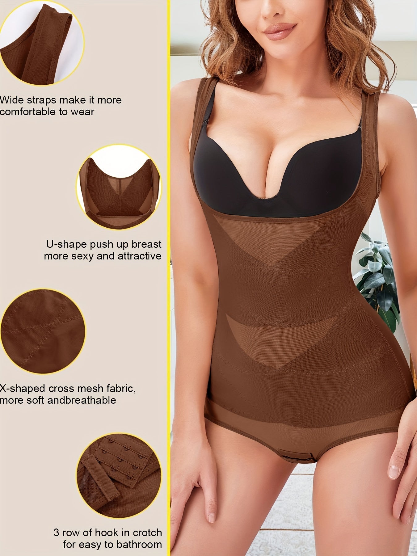 Elegant Open-Bust Bodysuit | Full-Body Shaper with Tummy Control & Butt Lifting