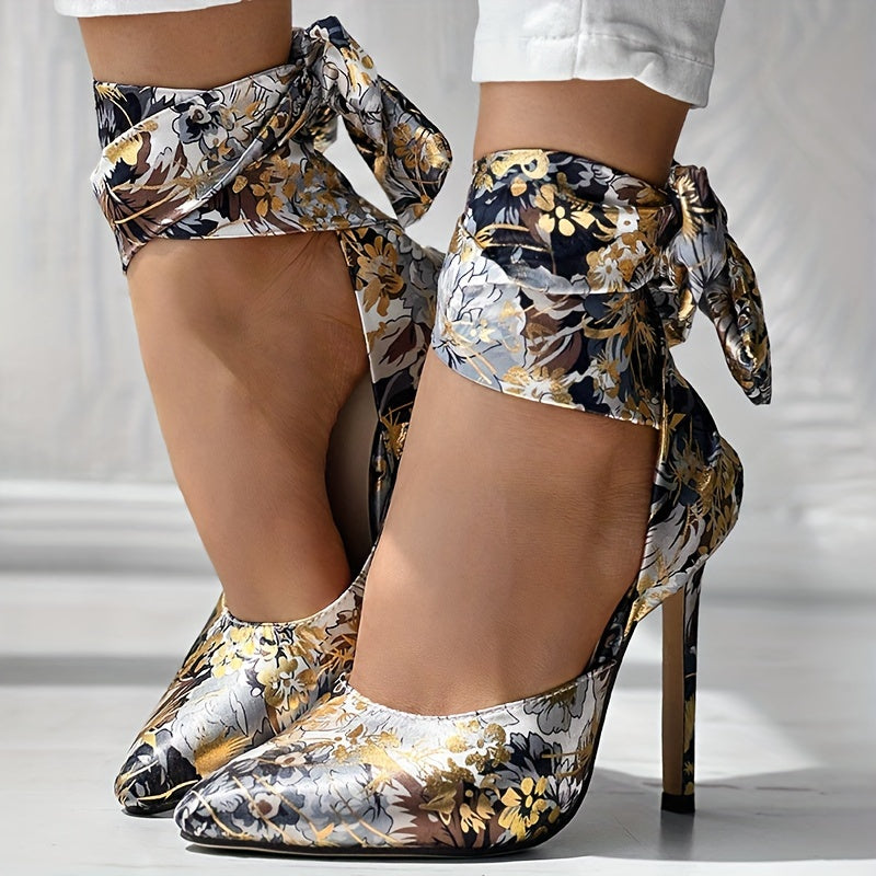 CBI STYLE Women's Floral Stiletto High Heels