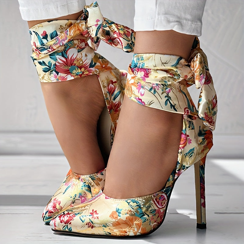 CBI STYLE Women's Floral Stiletto High Heels