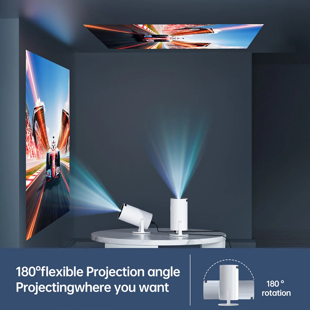FGRYB Portable Projector with Battery | 1080P Support, Wired Smartphone Mirroring