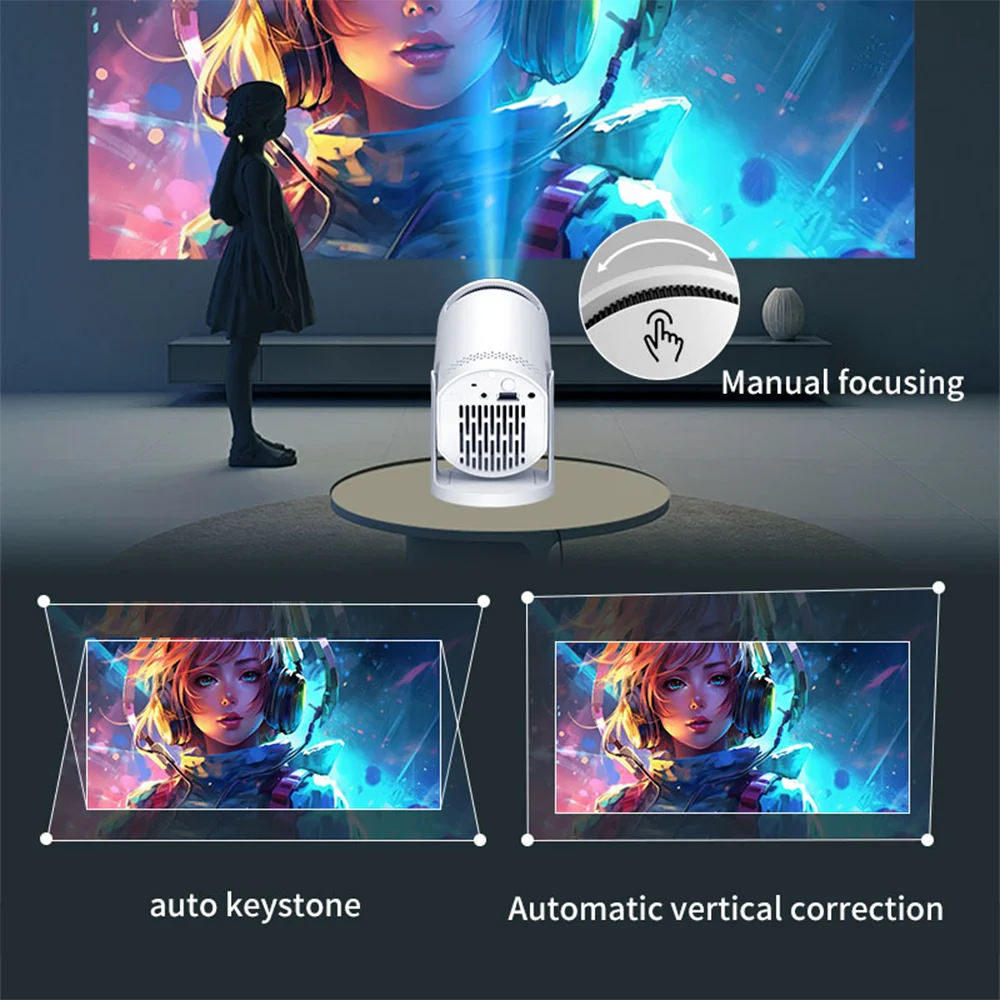 FGRYB Mini Cylinder Projector | Portable 60 ANSI Lumen Projector for Bedroom & Kids