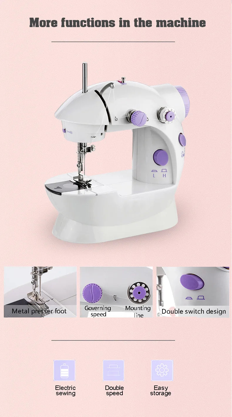Mini Portable Sewing Machine for Beginners & Quick Repairs