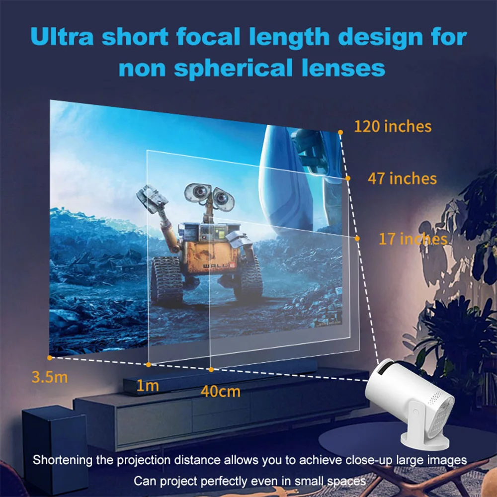 FGRYB Mini Cylinder Projector | Portable 60 ANSI Lumen Projector for Bedroom & Kids