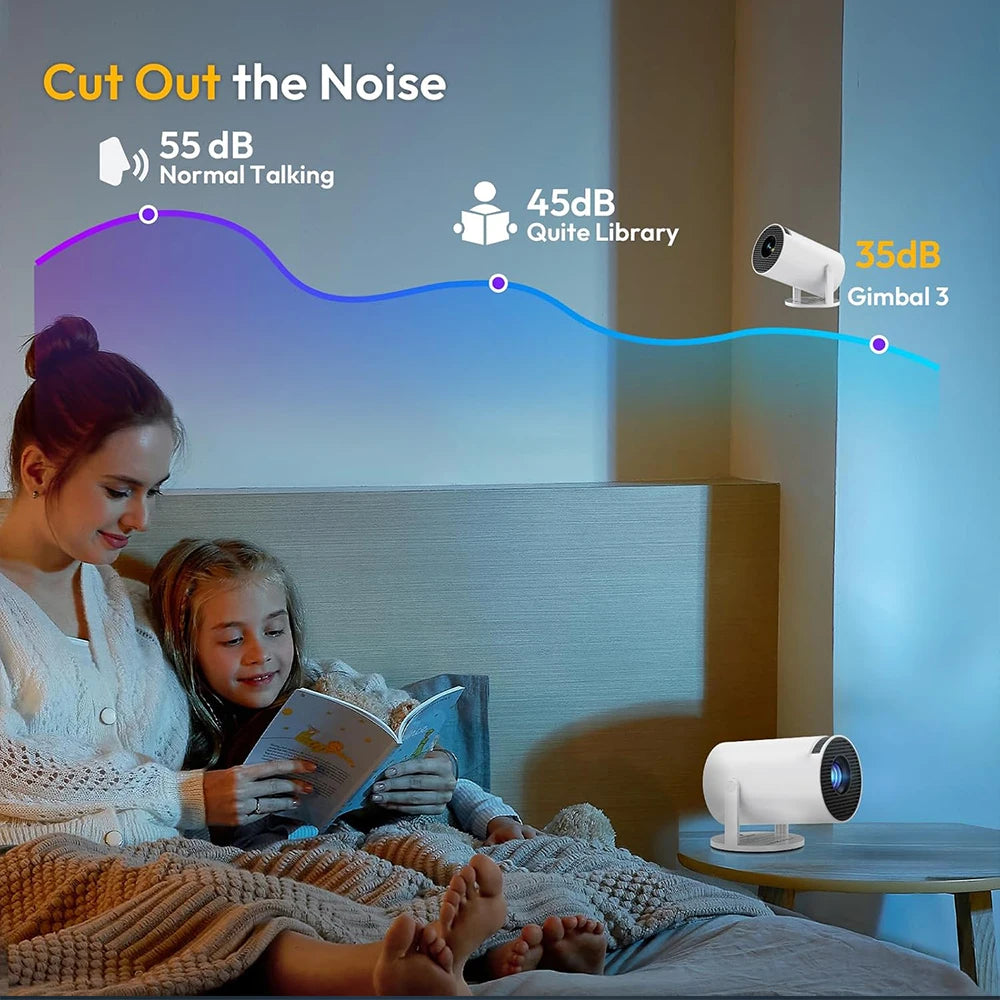 FGRYB Portable Projector with Battery | 1080P Support, Wired Smartphone Mirroring