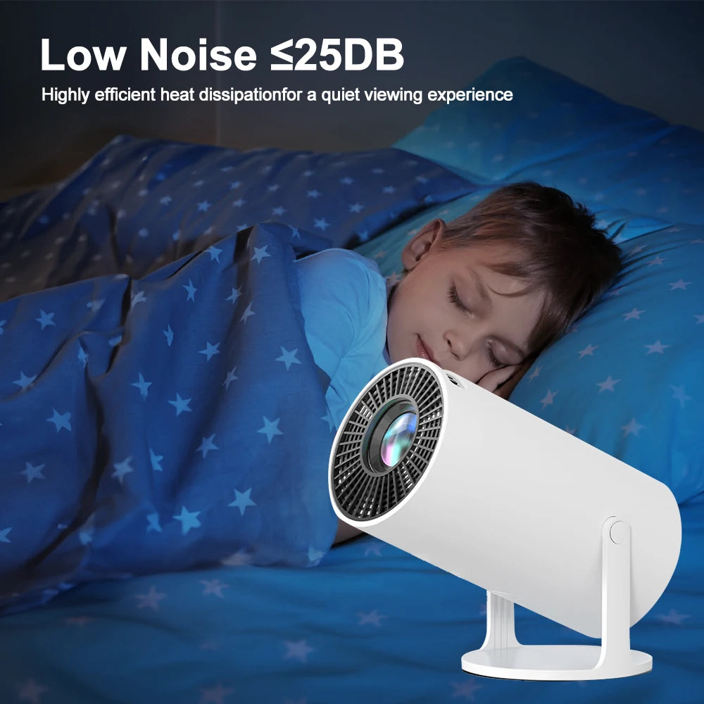 GerTong Mini Smart Projector with Android TV 11 | 1080P Outdoor Movie Night