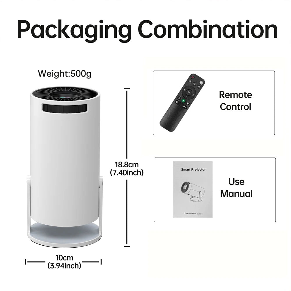 FGRYB Portable Projector with Battery | 1080P Support, Wired Smartphone Mirroring
