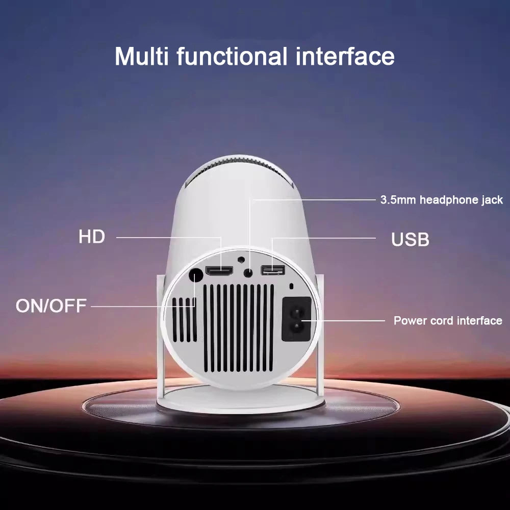 FGRYB Portable Projector with Battery | 1080P Support, Wired Smartphone Mirroring