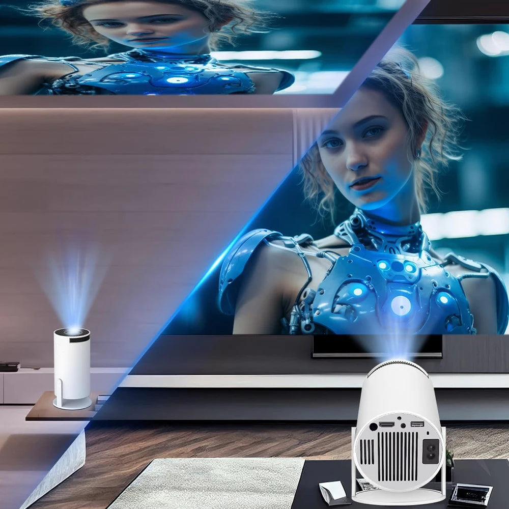 FGRYB Portable Projector with Battery | 1080P Support, Wired Smartphone Mirroring