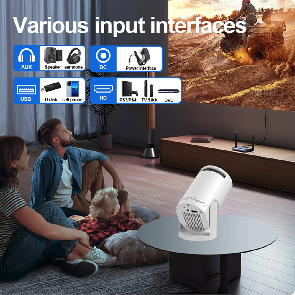 FGRYB Mini Cylinder Projector | Portable 60 ANSI Lumen Projector for Bedroom & Kids