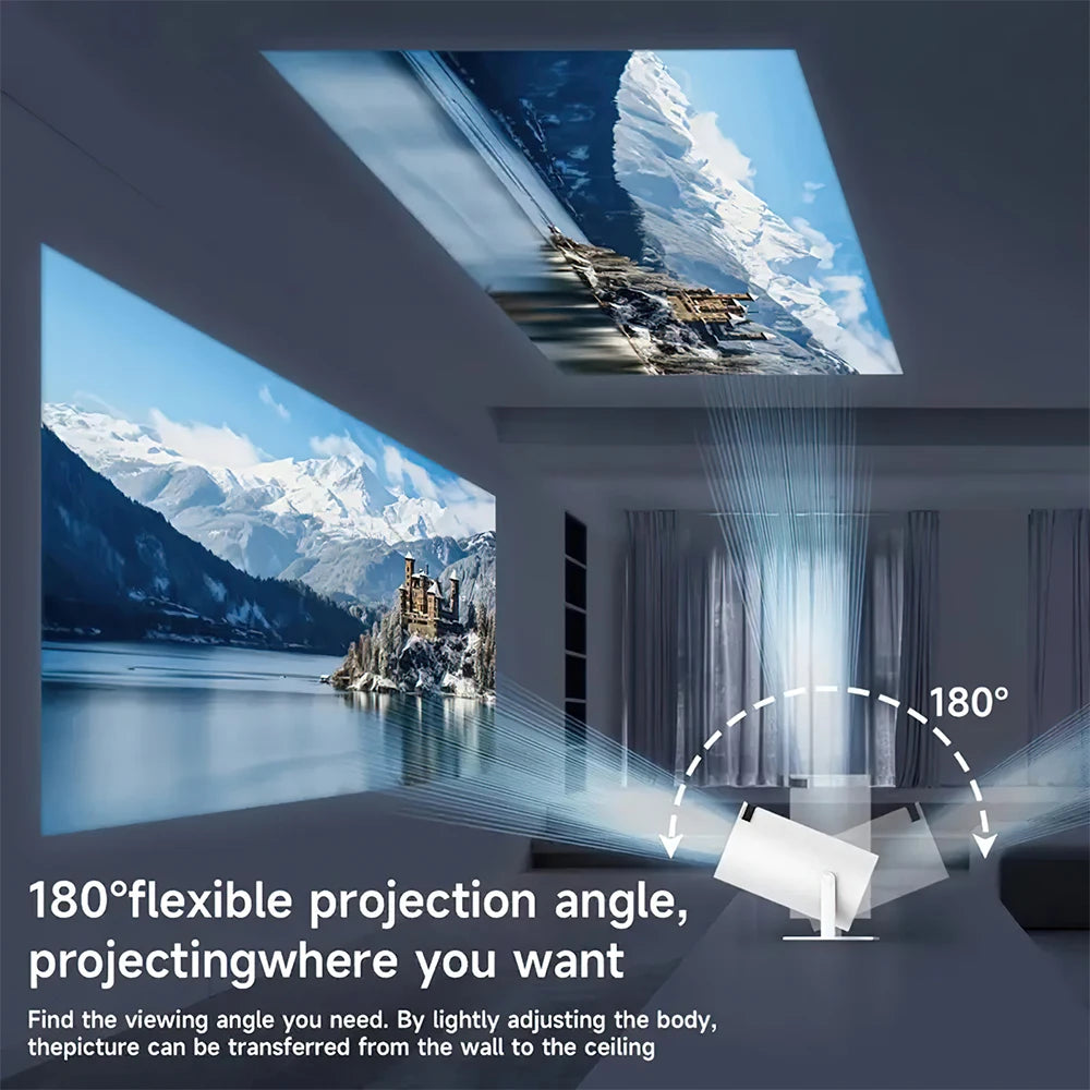 GerTong Mini Smart Projector with Android TV 11 | 1080P Outdoor Movie Night