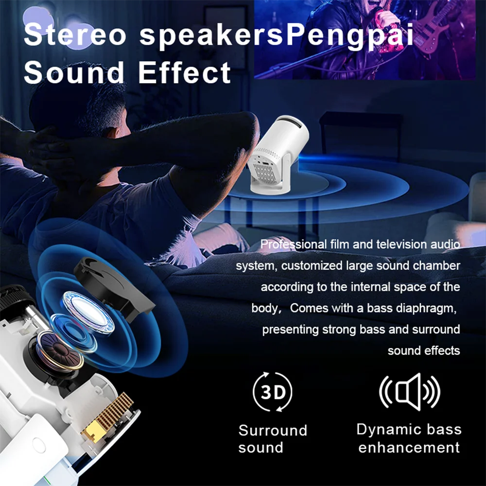 FGRYB Mini Cylinder Projector | Portable 60 ANSI Lumen Projector for Bedroom & Kids