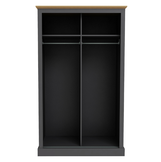 Devon Charcoal Double Sliding Wardrobe