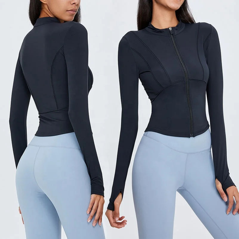 Women Gym Wear Ladies Gym Fitness Slim Fitting Tracksuit Pants Yoga Jacket for Women
