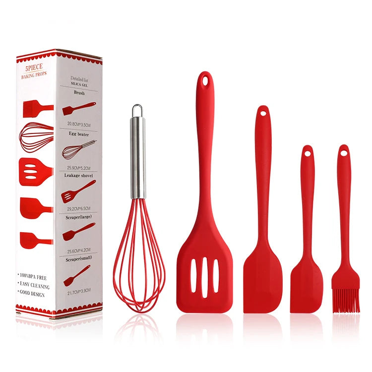 SYX 5-Piece Customizable Silicone Spatula Set