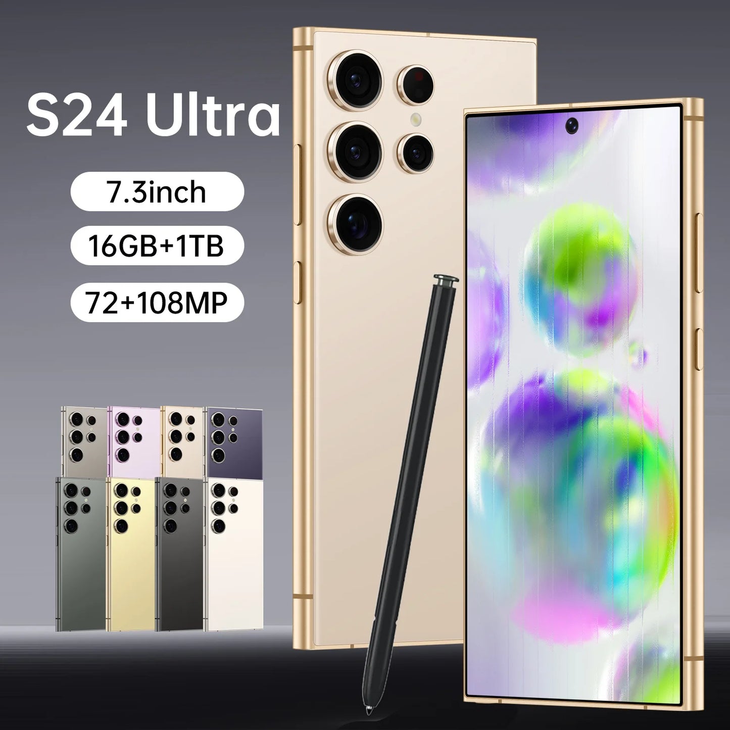 Ultra S24 Global Version Android 16GB+1B Smartphone 6.7 Inch Original Unlock OLED Screen Dual SIM 5G Mobile Phones MTK CDMA