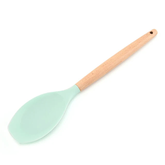 Huabao 13-Piece Premium Silicone & Wood Utensil Set