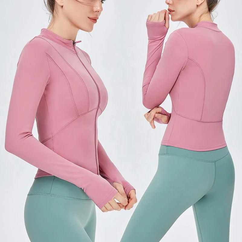 Women Gym Wear Ladies Gym Fitness Slim Fitting Tracksuit Pants Yoga Jacket for Women