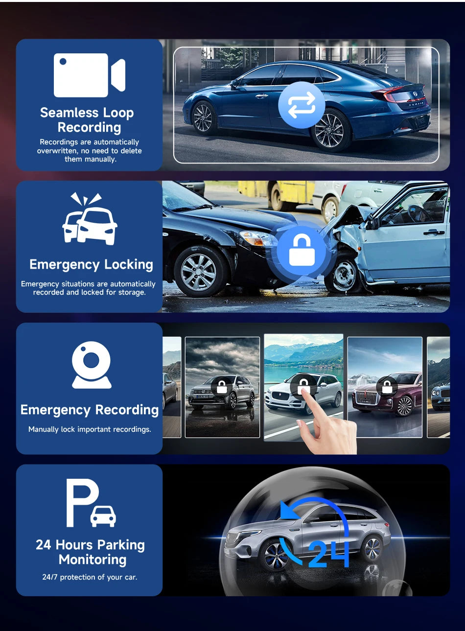 All-in-One 10.1/11.26" 4K Touchscreen Car Stereo | Wireless CarPlay & Android Auto | Built-in GPS & DVR Recorder | Dual Channel Recording | WiFi & Bluetooth