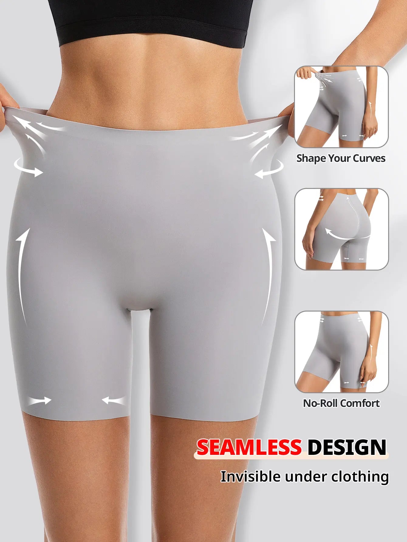 Flarixa Seamless High Waist Shorts Panties For Women
