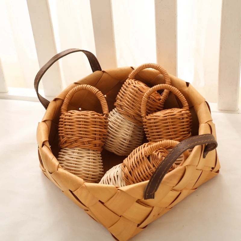 Baby Toys  Rattan Pine Bell  Wooden Rattan Toys