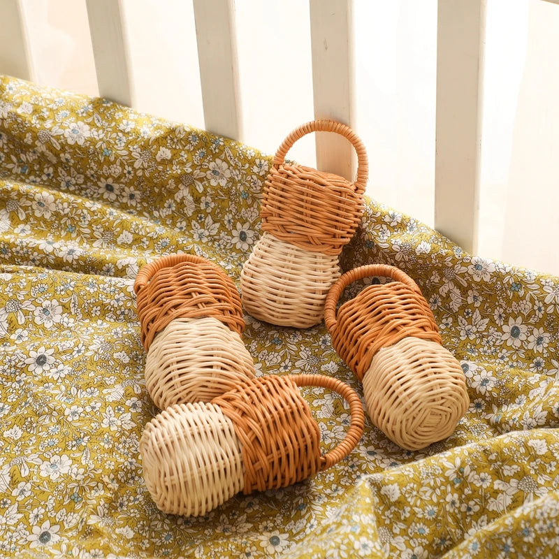 Baby Toys  Rattan Pine Bell  Wooden Rattan Toys