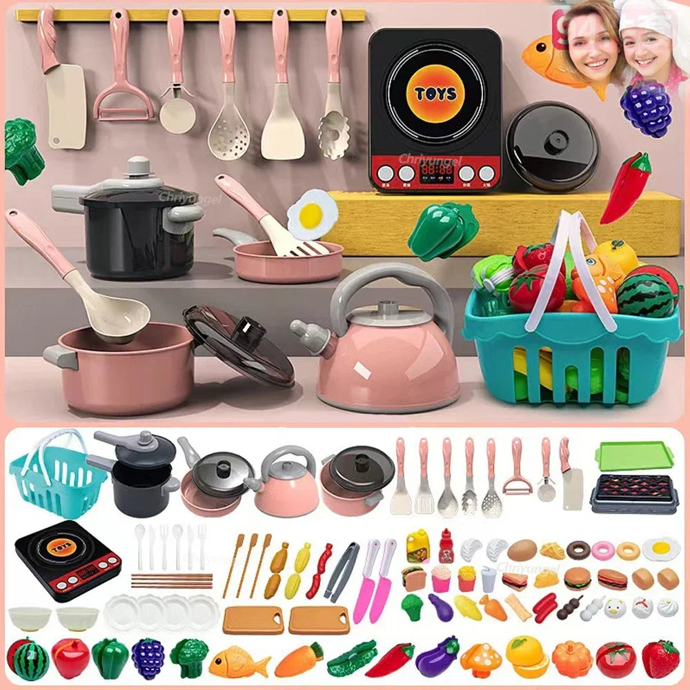 Play Kitchen Accessories Kit with Play Pots