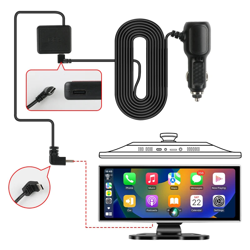 All-in-One 10.1/11.26" 4K Touchscreen Car Stereo | Wireless CarPlay & Android Auto | Built-in GPS & DVR Recorder | Dual Channel Recording | WiFi & Bluetooth