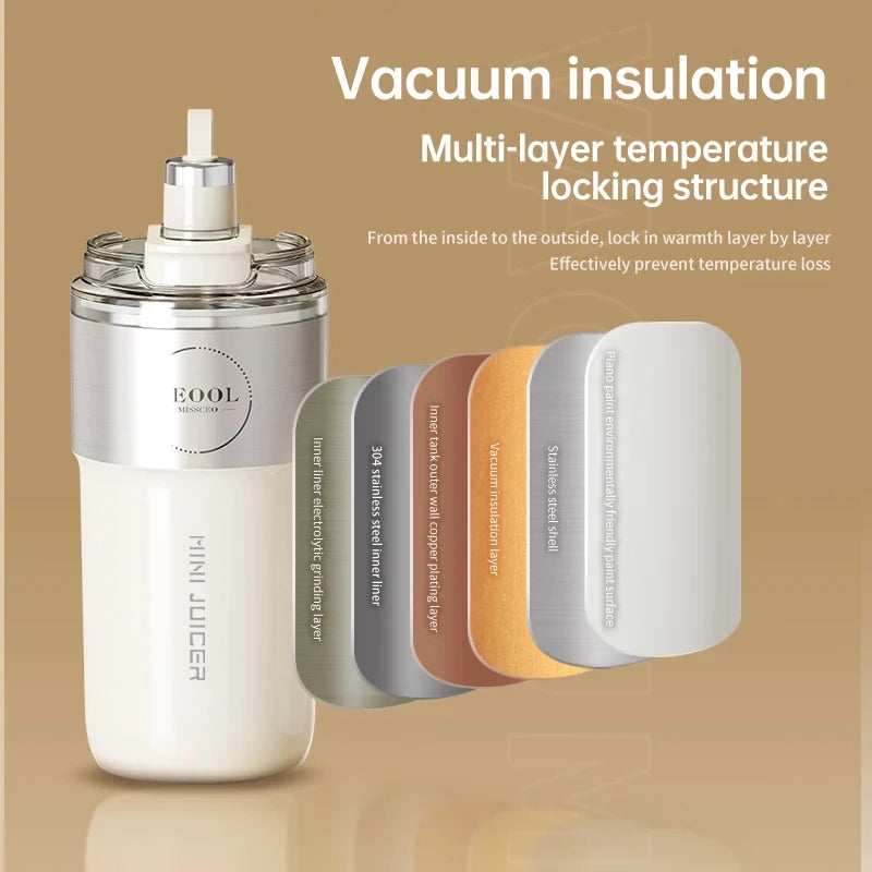 Insulated Juicer Double Layer Vacuum 304 Stainless Steel Juicers 350ml