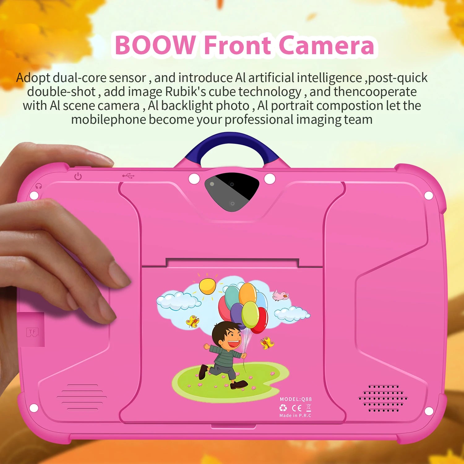 Cartoon Pattern Kids Tablet 7 Inch Quad Core 4GB RAM 64GB ROM Android