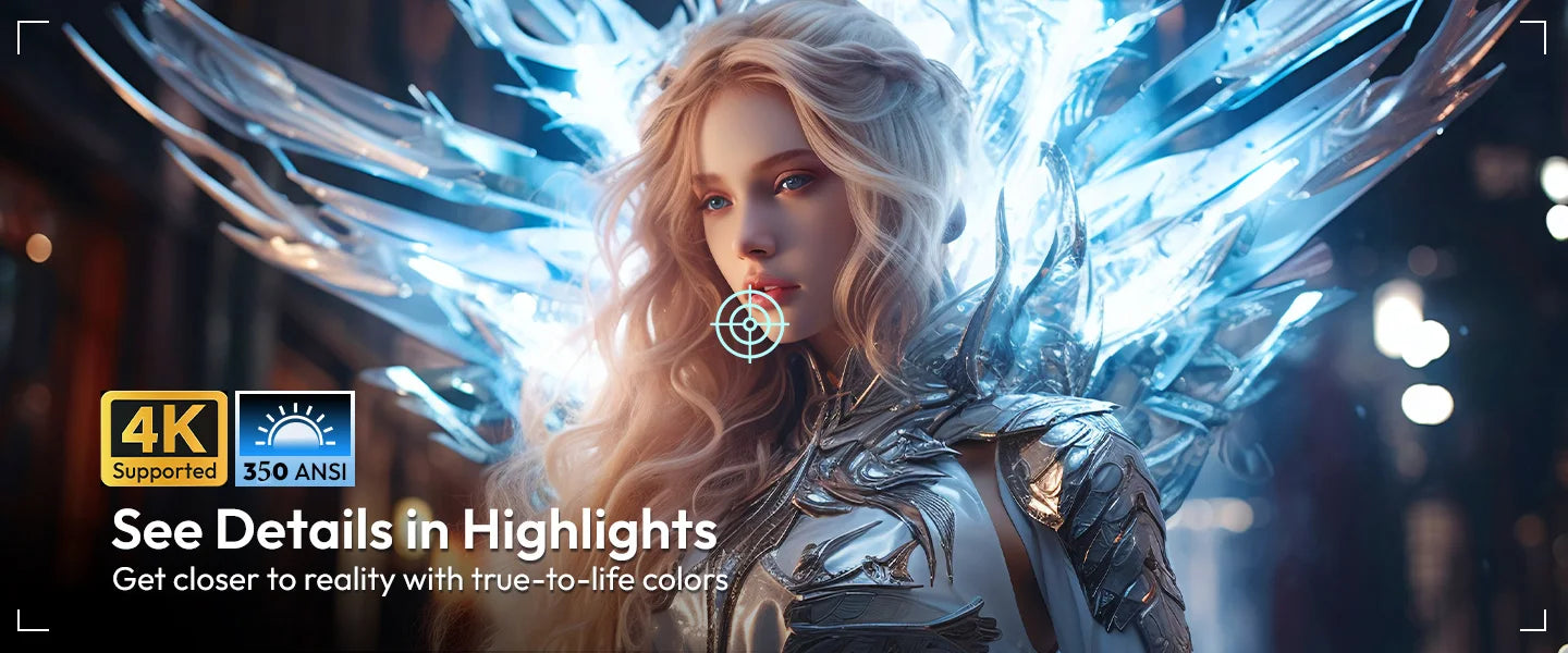 XGODY 350 ANSI Lumens 4K Portable Android Projector with WiFi 6, Bluetooth, & 50% Zoom