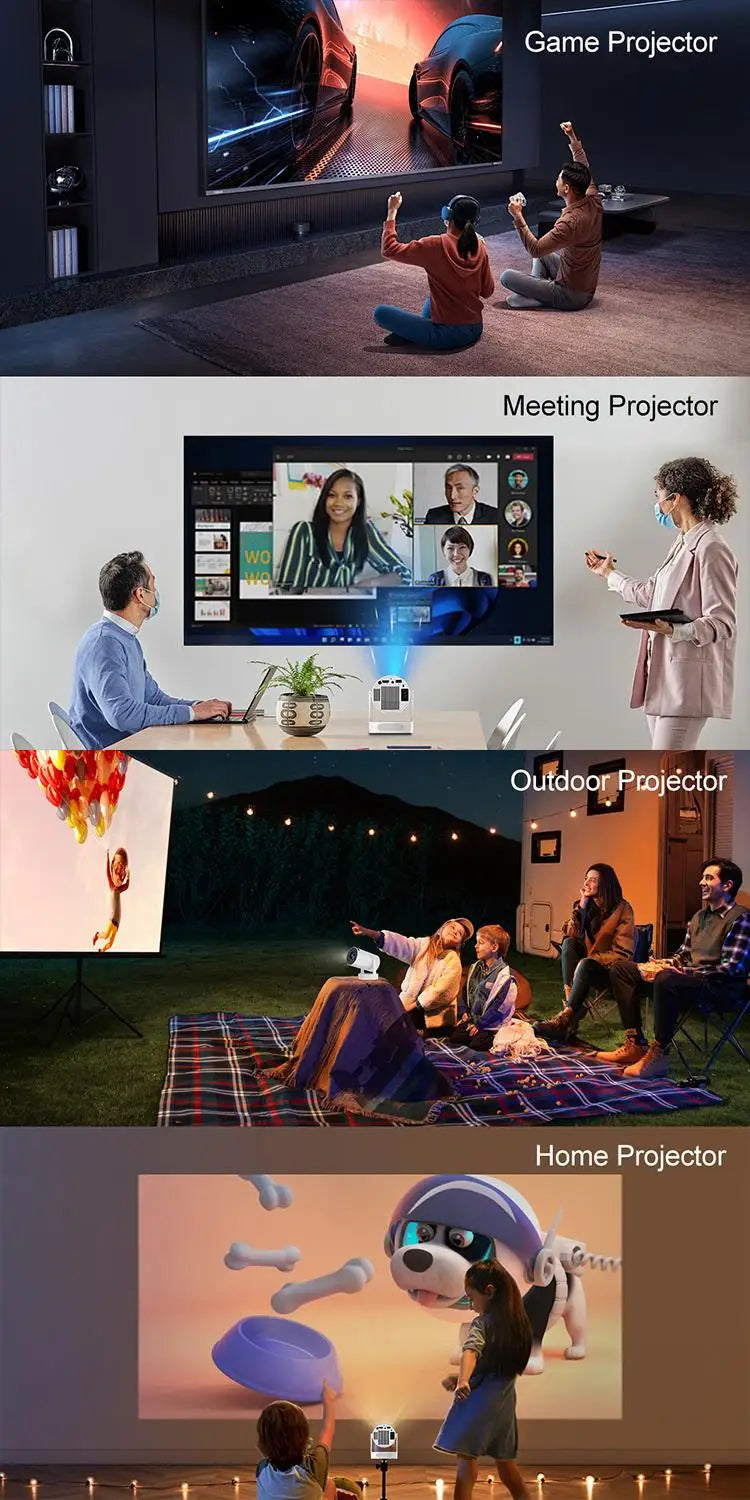 Mini Portable Projector HY300 Ultra HD 4K 720P Android 11