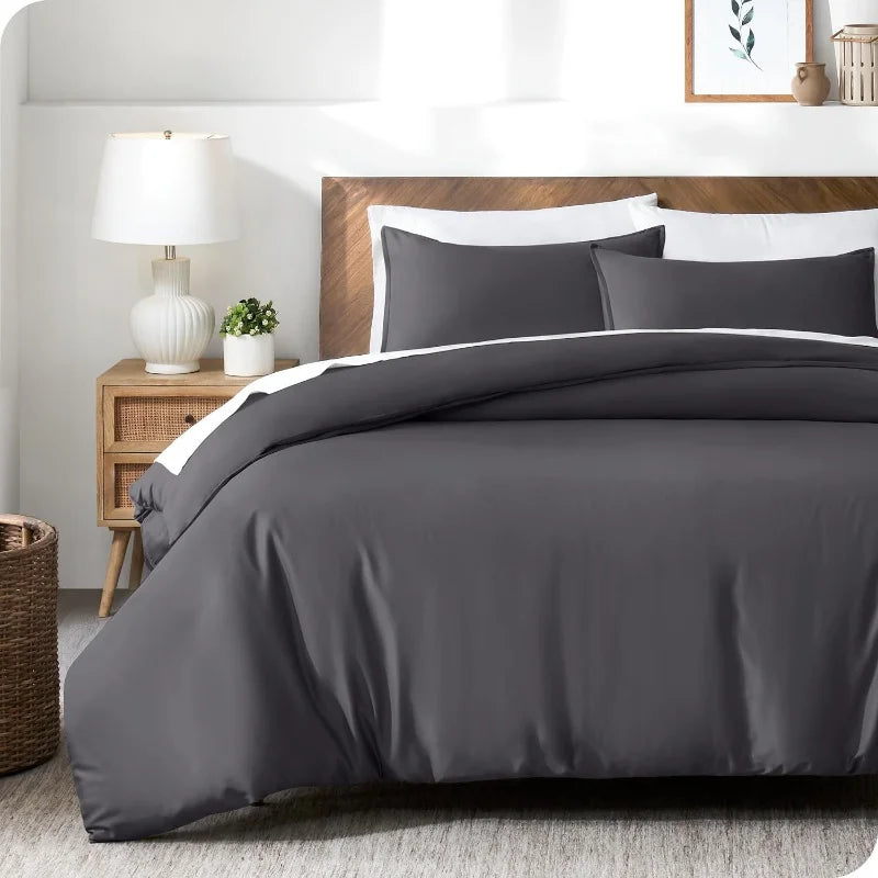 Lyocell Bamboo Bedding Set: Single Duvet Cover & Pillowcases