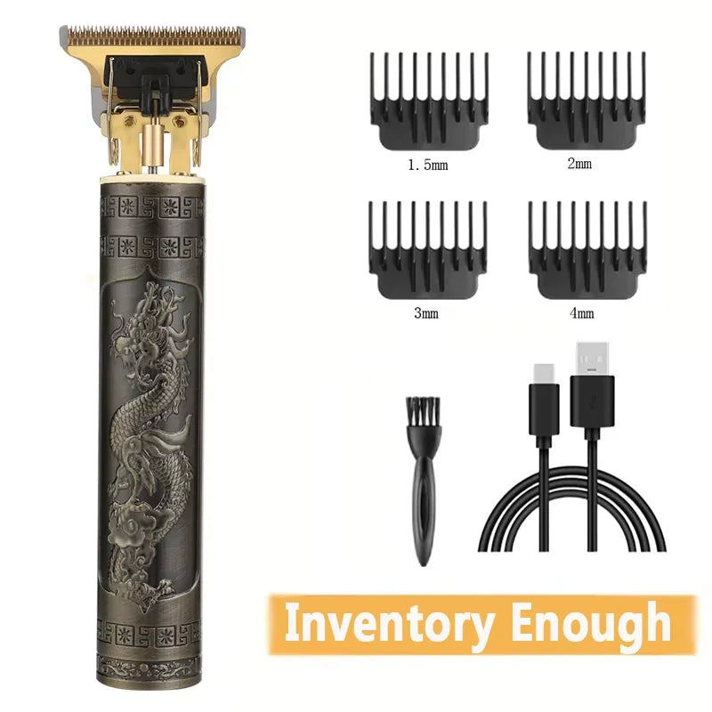 T9 Dragon-Carved Hair Clipper for Men