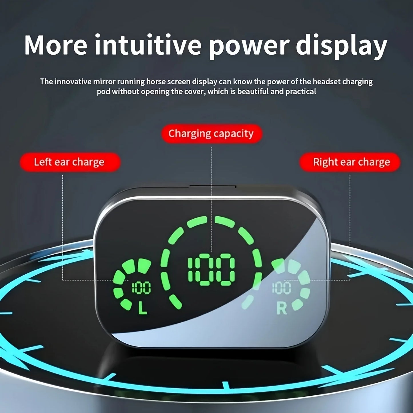 Touch Control Wireless Earbuds | Clear LED Display for iOS/Android