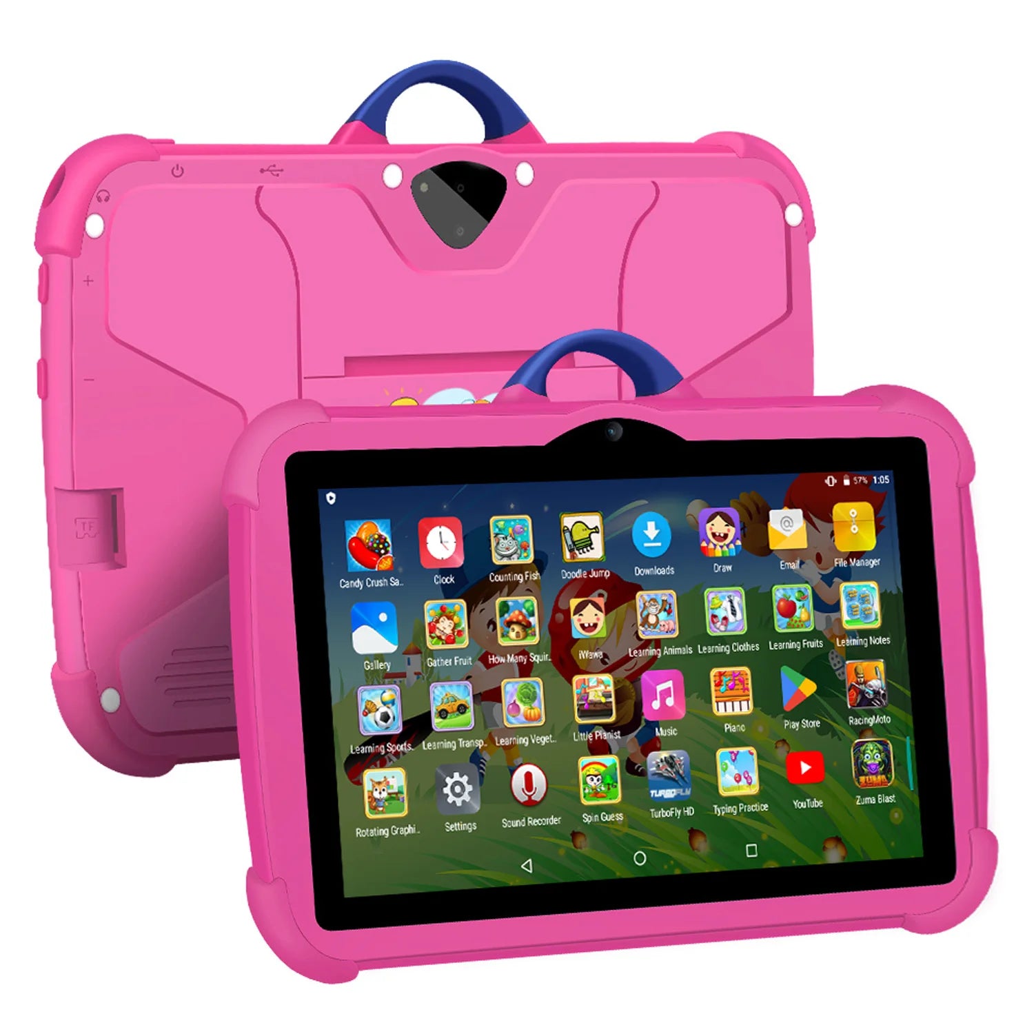 Cartoon Pattern Kids Tablet 7 Inch Quad Core 4GB RAM 64GB ROM Android
