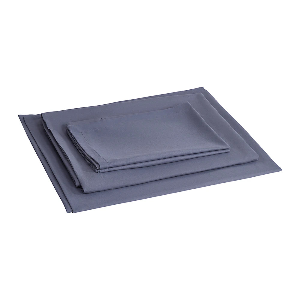 Lifeideas Linen-Style Sheet Set - 4-Piece, Silver-Grey, Easy-Care Polyester Blend