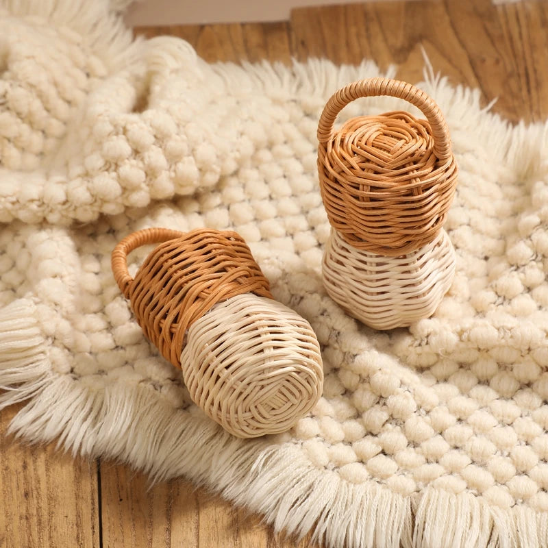 Baby Toys  Rattan Pine Bell  Wooden Rattan Toys