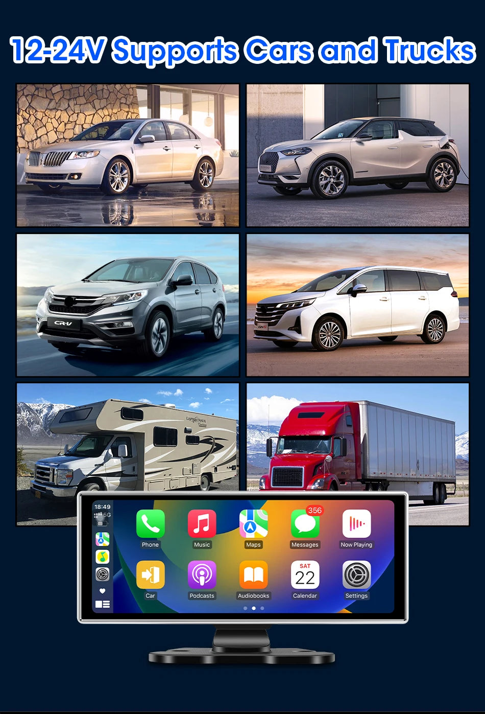 All-in-One 10.1/11.26" 4K Touchscreen Car Stereo | Wireless CarPlay & Android Auto | Built-in GPS & DVR Recorder | Dual Channel Recording | WiFi & Bluetooth