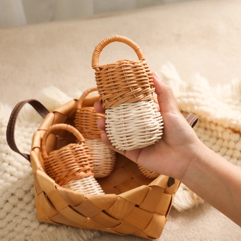 Baby Toys  Rattan Pine Bell  Wooden Rattan Toys