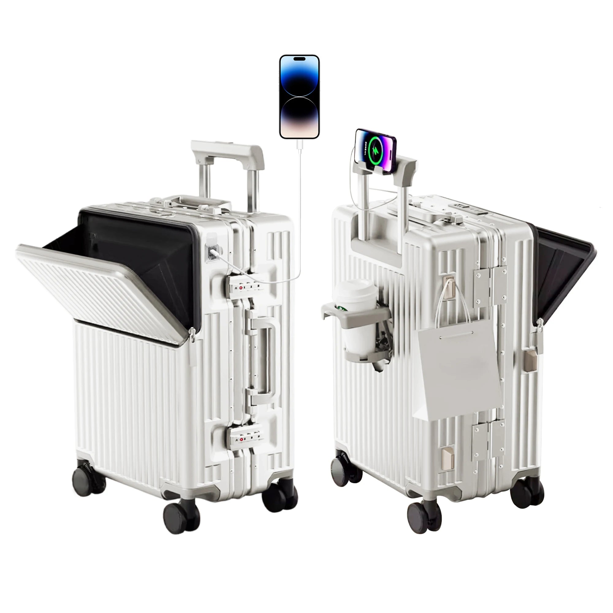 AIWEIN Aluminium Frame Suitcase PC Hard Shell