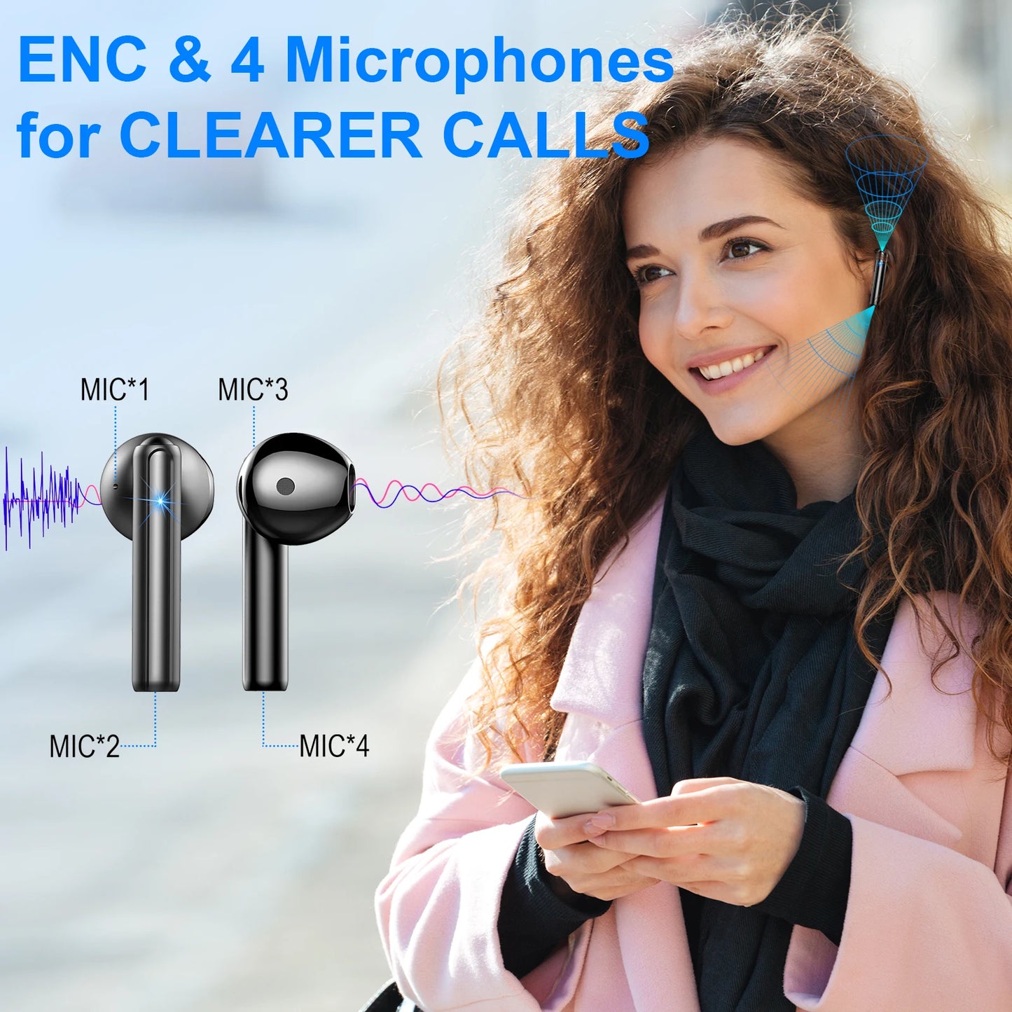 Wireless Earbuds with 40H Playtime | ENC Noise Cancellation for Clear Calls