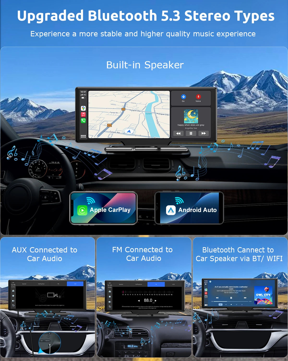 10.26" 4K Touchscreen Car Stereo | Wireless Apple CarPlay & Android Auto | 64GB Storage | GPS Navigation | Bluetooth | Backup Camera Input