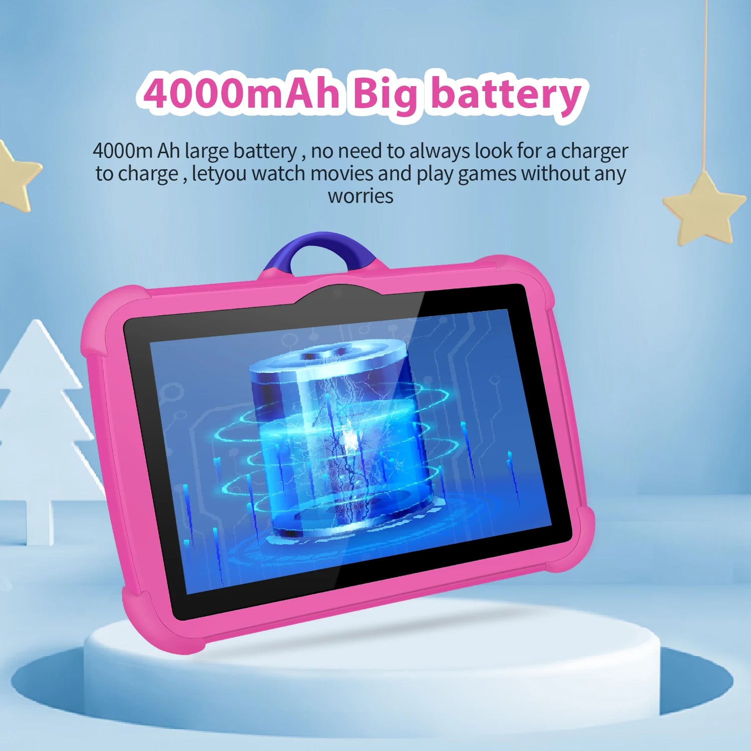 Cartoon Pattern Kids Tablet 7 Inch Quad Core 4GB RAM 64GB ROM Android