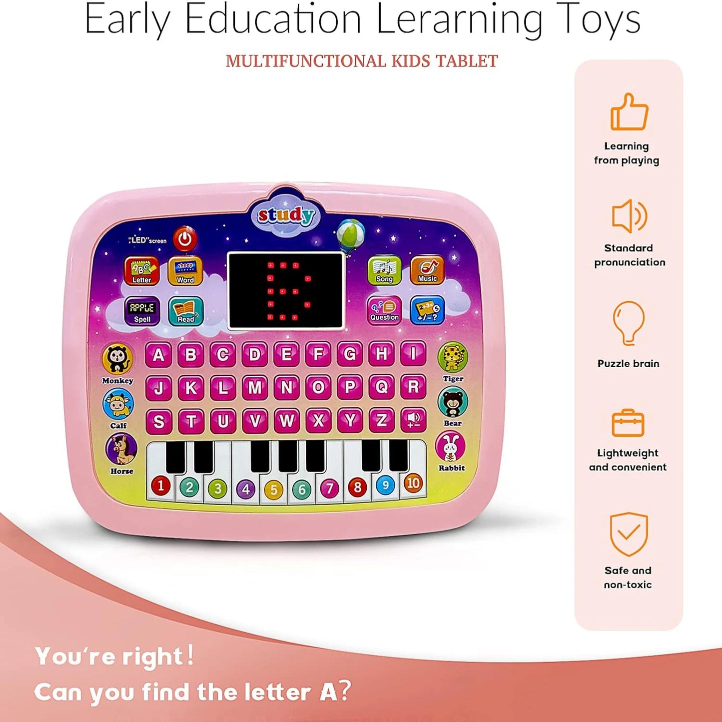 Educational Learning Pad with LED Screen