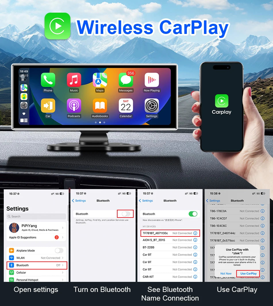 All-in-One 10.1/11.26" 4K Touchscreen Car Stereo | Wireless CarPlay & Android Auto | Built-in GPS & DVR Recorder | Dual Channel Recording | WiFi & Bluetooth